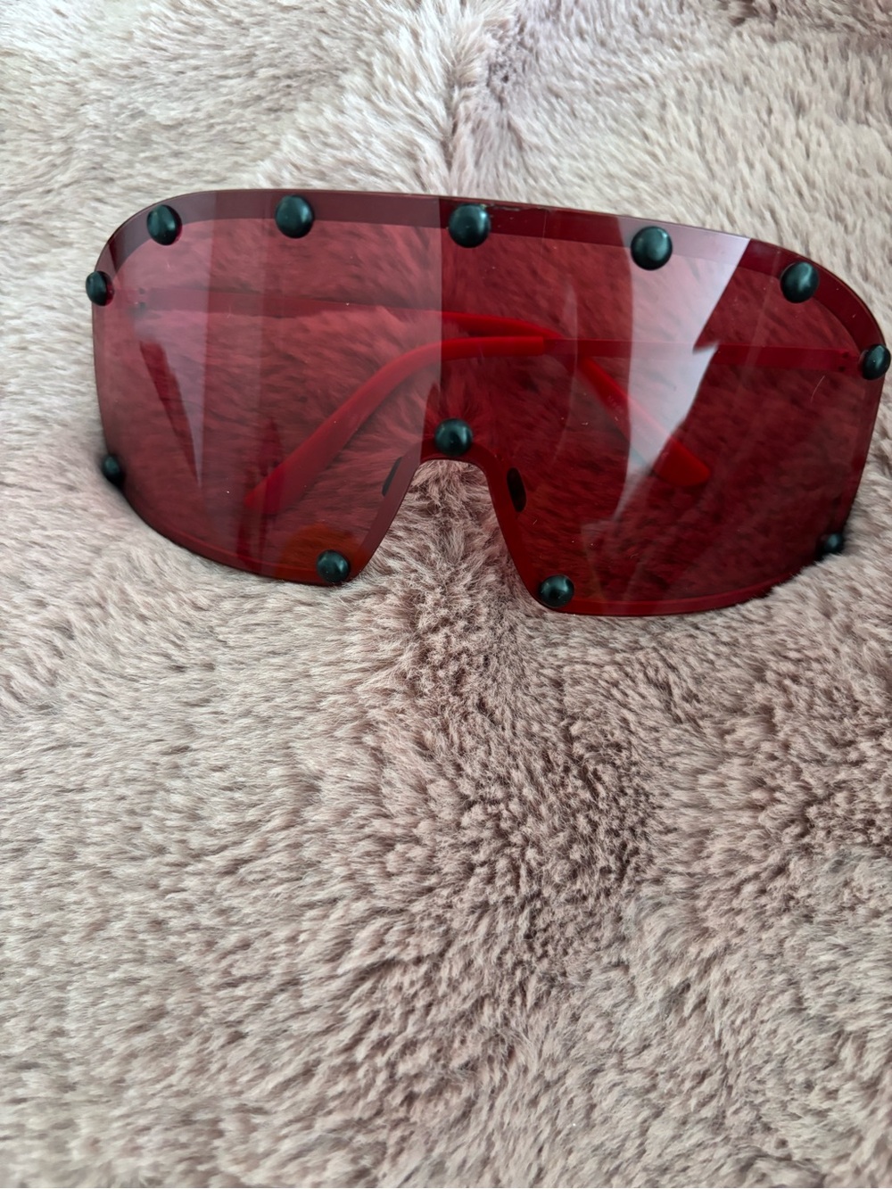 Rick Owens Shielded Sunglasses in Red